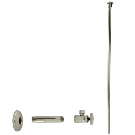 Westbrass Toilet Kit, 1/2" IPS x 3/8" OD x 20" Flat Head in Polished Nickel D103KFH-05